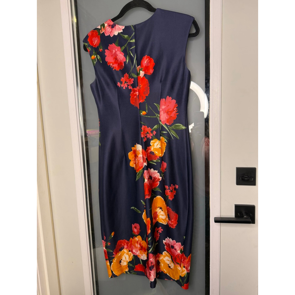 MARC NEW YORK ANDREW MARC Navy Floral Sheath Dress Size 4 - Picture 4 of 7